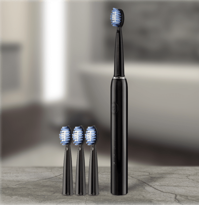 FineLife Sonic Toothbrush with Four Brush Heads Dish Nation